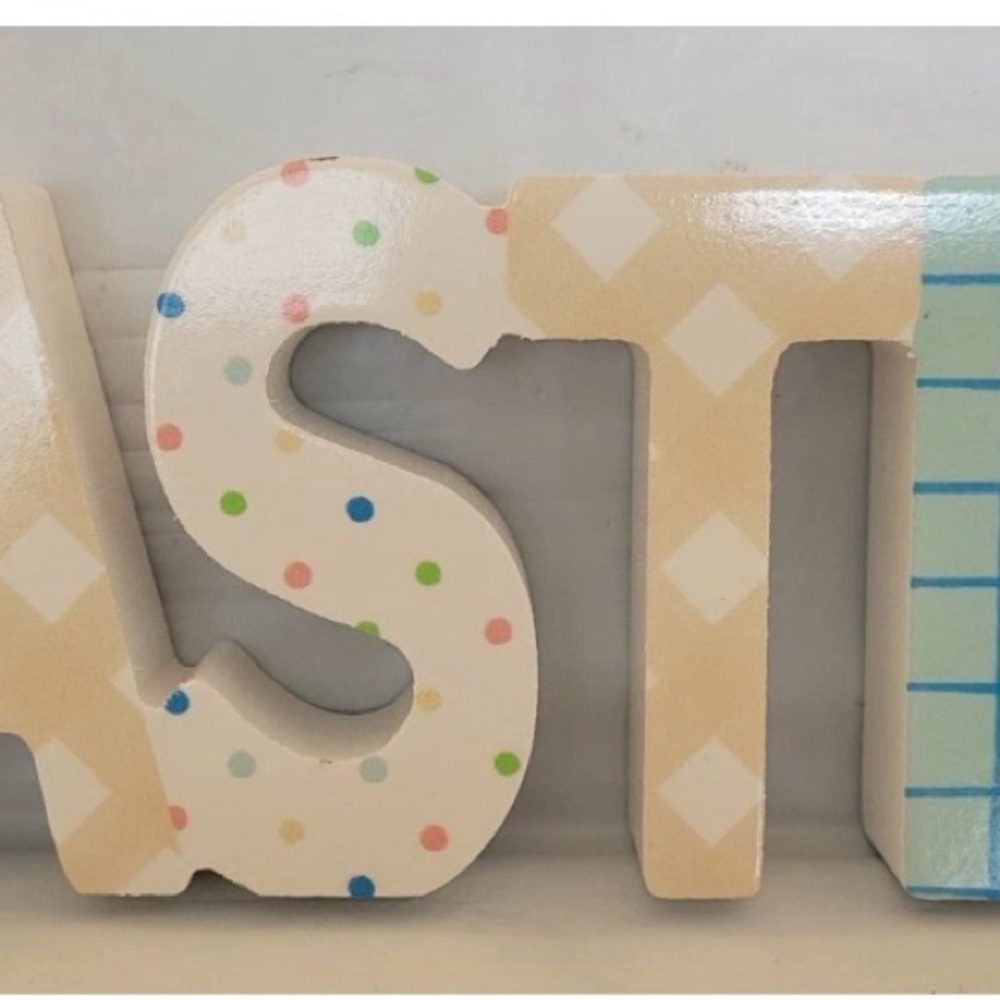 2024 Block Letter 'Easter' Free Standing Tabletop Sign - Spritz Easter Wood